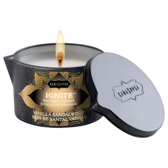 Kama Sutra - masažinė žvakė - vanilė ir sandalmedis - 170 g - veganiška