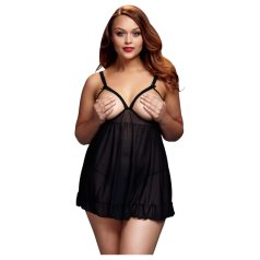   BACI - erotinis atviras taškuotas babydoll naktinukai - juoda - XL/XXL