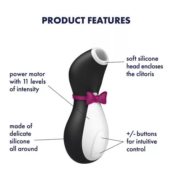 Satisfyer Penguin - klitorio stimuliatorius - įkraunamas, vandeniui atsparus