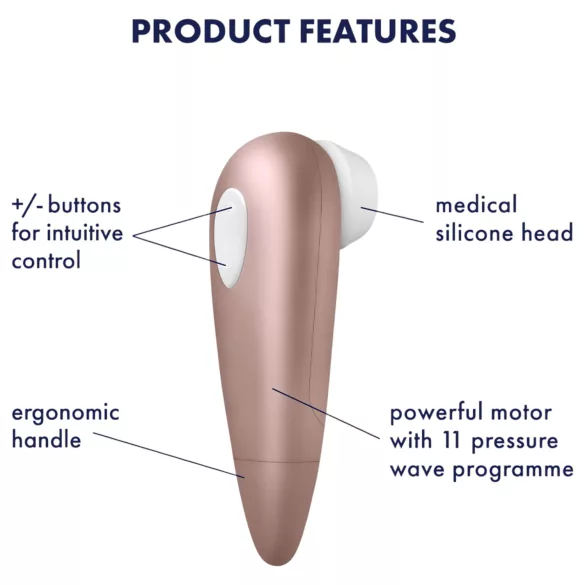 Satisfyer 1 Number One - klitorio stimuliatorius su oro bangomis - ruda