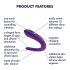 Satisfyer Double Classic - atsparus vandeniui, įkraunamas porų vibratorius (violetinis)