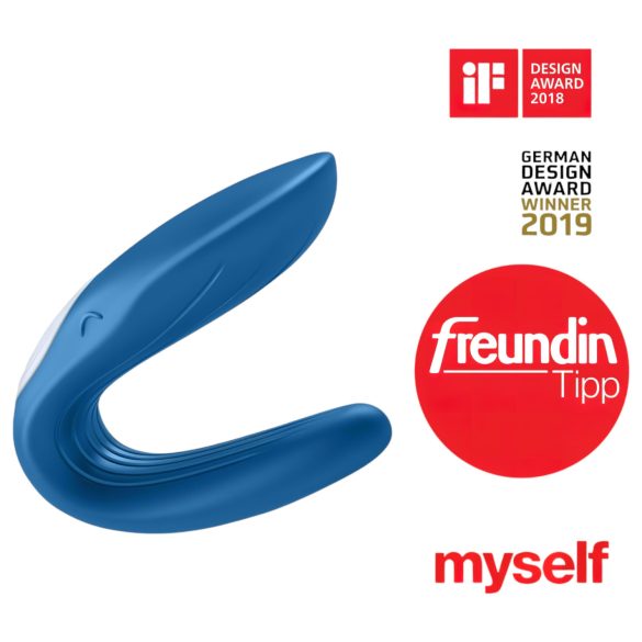 Satisfyer Double Whale - porų vibratorius su 2 varikliais - mėlynas