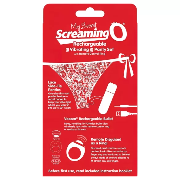 Screaming O - vibruojančios kelnaitės rinkinys - raudonos (S-L)