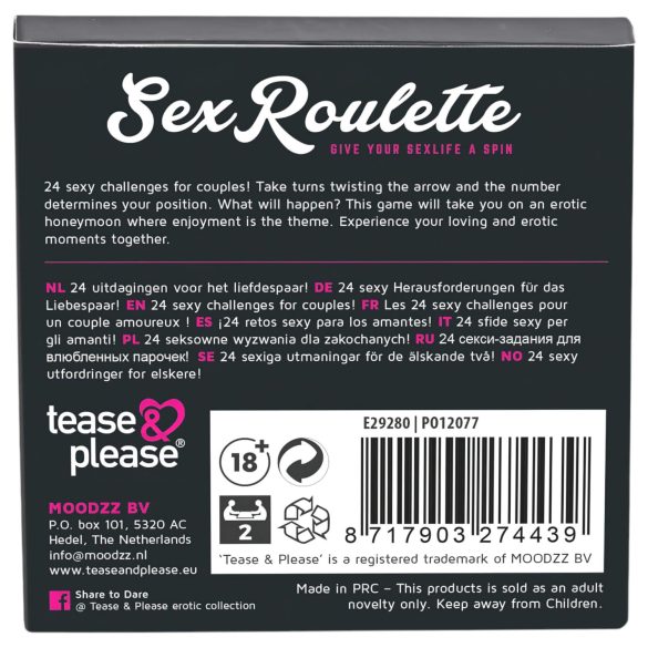 Sex Roulette Love & Married - sekso stalo žaidimas poroms - 10 kalbų