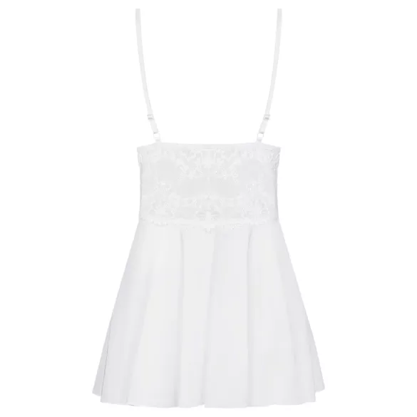 Obsessive - nėriniuota babydoll naktinukai ir stringai - balta