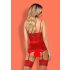 Obsessive Lovica - nėriniuota viršutinė su petnešomis ir stringai (raudona) - L/XL