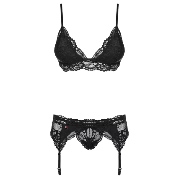 Obsessive - nėriniuota apatinių komplektas - juoda - L/XL