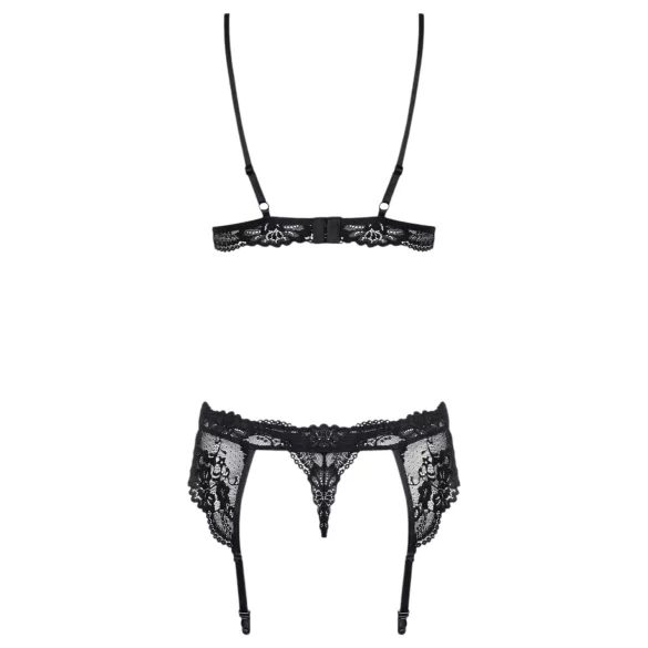 Obsessive - nėriniuota apatinių komplektas - juoda - L/XL