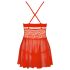 Obsessive 838-BAB-3 - pikantiška nėriniuota raudona babydoll ir stringai - L/XL