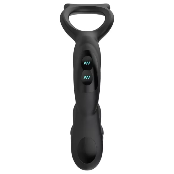 Nexus Simul8 - vibruojantis penio žiedas su analiniu dildo - juodas