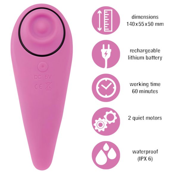 FEELZTOYS Femmegasm - klitorio vibratorius 2in1 - įkraunamas - rožinis