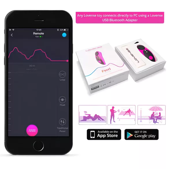 LOVENSE Ferri - klitorio vibratorius - išmanusis - juoda/rožinė