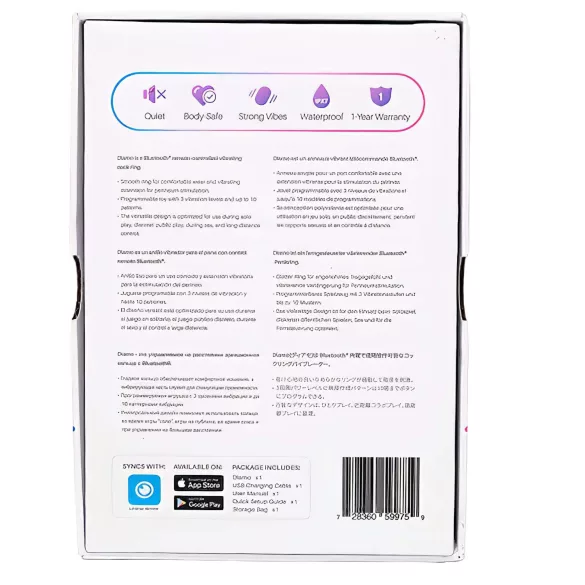 Lovense Diamo - vibruojantis penio žiedas - juodas