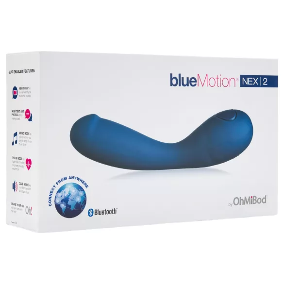 OHMIBOD Bluemotion Nex 2 - išmanus, įkraunamas G-taško vibratorius (mėlynas)