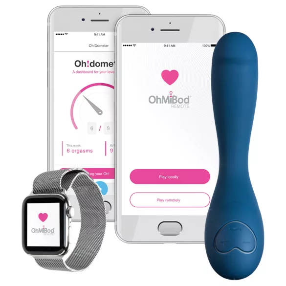 OHMIBOD Bluemotion Nex 2 - išmanus, įkraunamas G-taško vibratorius (mėlynas)