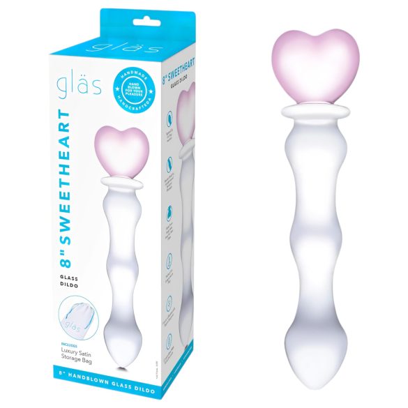 GLAS - permatoma širdelės stiklo dildo