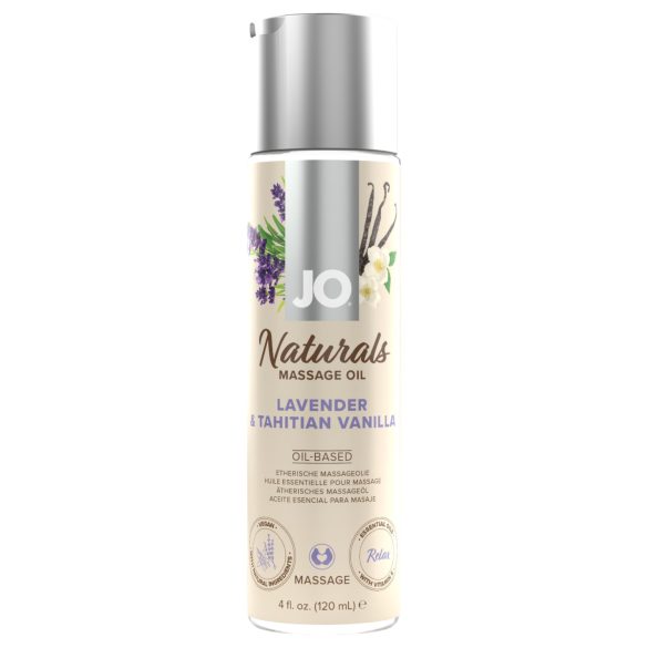 System JO masažo aliejus - levanda-vanilė (120ml)
