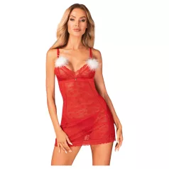 Obsessive Claussica - raudonas babydoll ir stringai