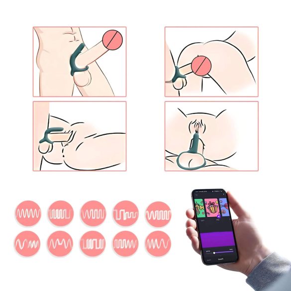 Magic Motion Rise - vibruojantis penio žiedas - įkraunamas - žalias