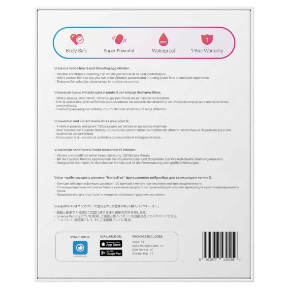 Lovense Vulse - vibro kiaušinis su stūmimo funkcija - raudonas