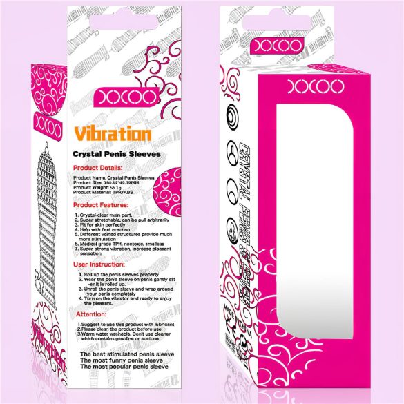 Lonely - vibruojantis storinantis penio antgalis - skaidrus